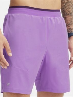 Fabletics The Fundamental Short II 7" Mauve Smoke 2-in-1 Lined Mens Med Athletic